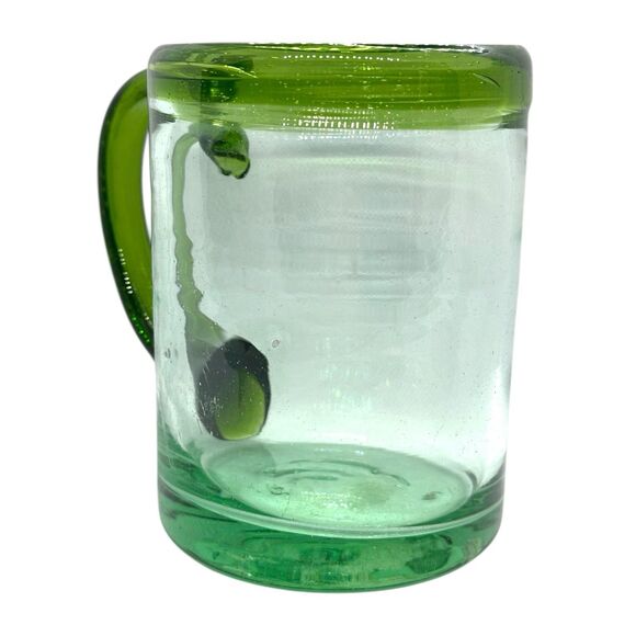 Vintage large recycled green and clear Mexican beer glass 20 fl. oz, - Picture 3 of 8